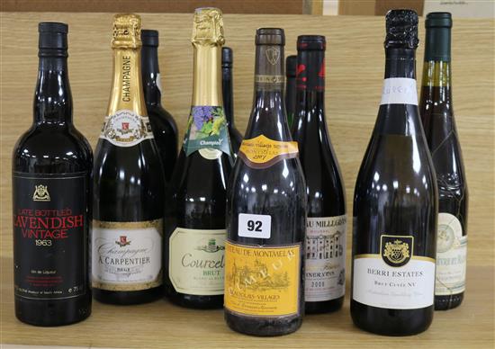 A quantity of mixed Champagnes, ports and wines